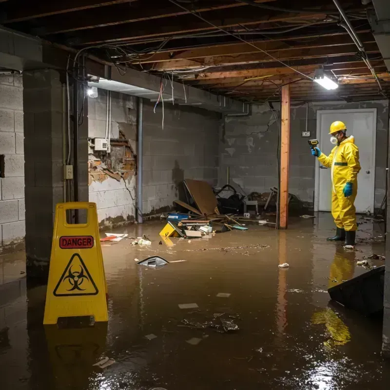 Flooded Basement Electrical Hazard in Peoria Heights, IL Property